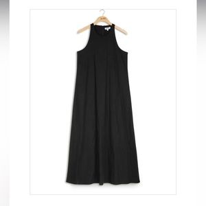 Long Black Linen Dress